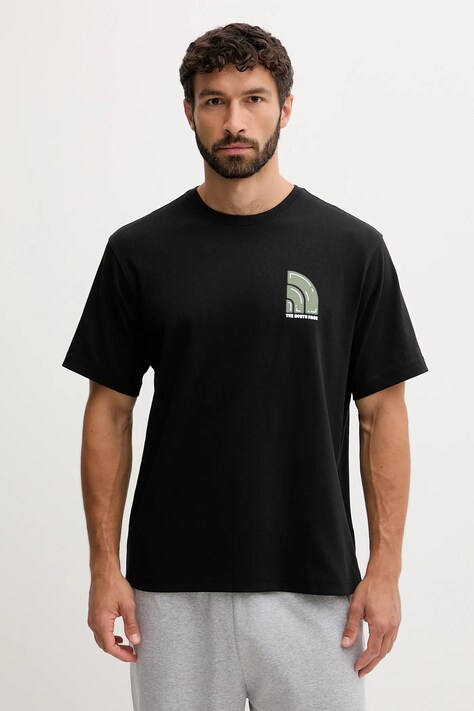 The North Face tricou din bumbac culoarea negru, cu imprimeu, NF0A8F2RJK31