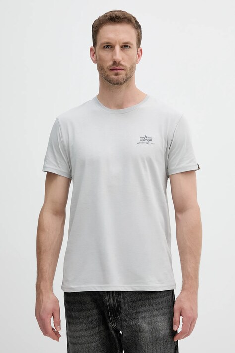 Alpha Industries t-shirt bawełniany męski kolor szary z nadrukiem 188505.666