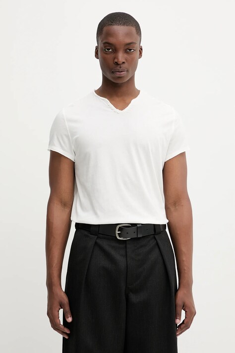 ZADIG&VOLTAIRE t-shirt bawełniany męski kolor beżowy gładki JMTN01631