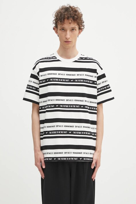 Human Made t-shirt bawełniany męski kolor biały wzorzysty HM29CS027
