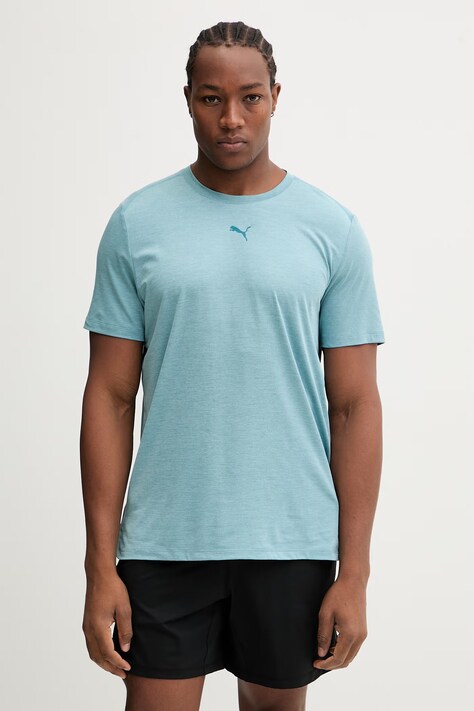 Puma t-shirt treningowy męski kolor niebieski gładki 527593