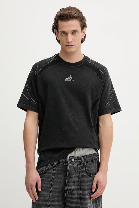 adidas Originals t-shirt bawełniany Adilenium Tg Te męski kolor czarny z nadrukiem KF8538