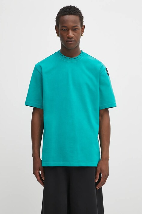 adidas Originals t-shirt bawełniany EQT Tee męski kolor zielony z aplikacją JV5822