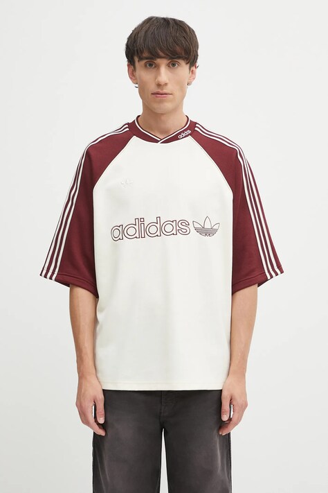 adidas Originals t-shirt Premium Jrsy beige color patterned JV7600
