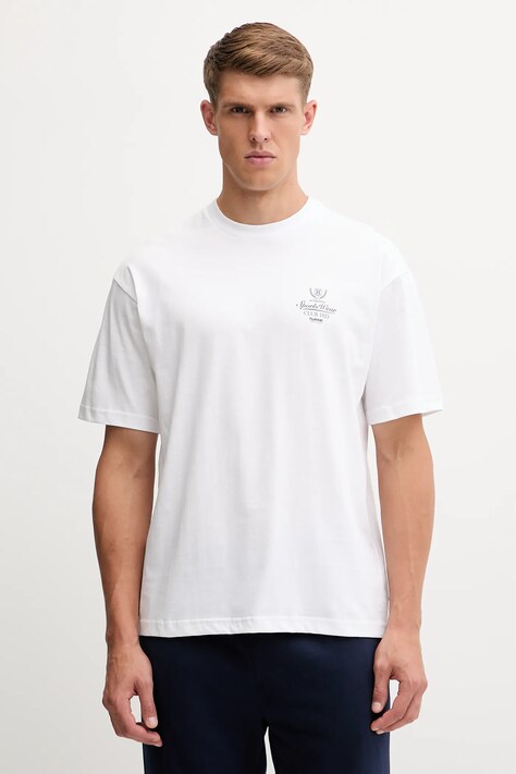Hummel t-shirt bawełniany męski kolor biały z nadrukiem 229841