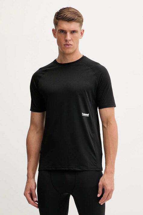 Hummel t-shirt treningowy męski kolor czarny z nadrukiem 229885