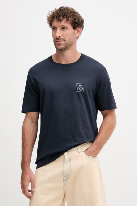 Marc O'Polo t-shirt bawełniany męski kolor granatowy z nadrukiem 526201251128