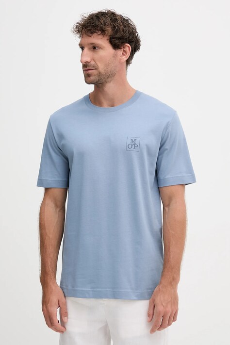 Marc O'Polo t-shirt bawełniany męski kolor niebieski z nadrukiem 526201251128