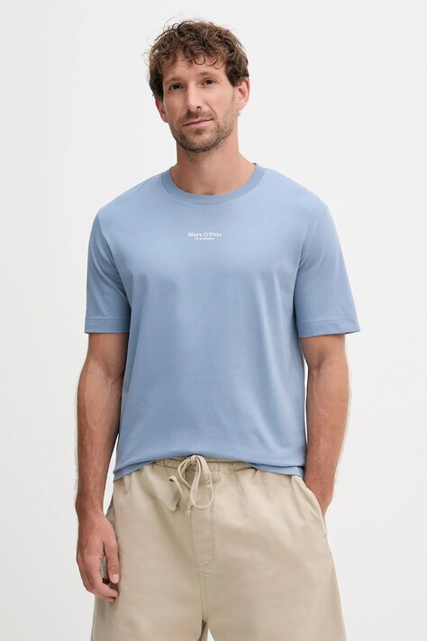 Marc O'Polo t-shirt bawełniany męski kolor niebieski z nadrukiem 526201251382