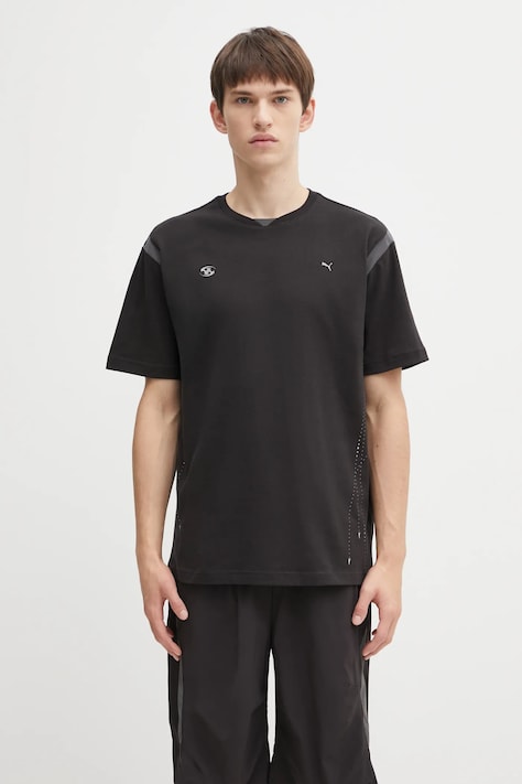 Tričko Puma x SAN SAN GEAR pánské, černá barva, s potiskem, 632548