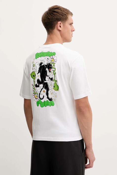 Puma t-shirt bawełniany PUMA x RIPNDIP męski kolor biały z nadrukiem 632413