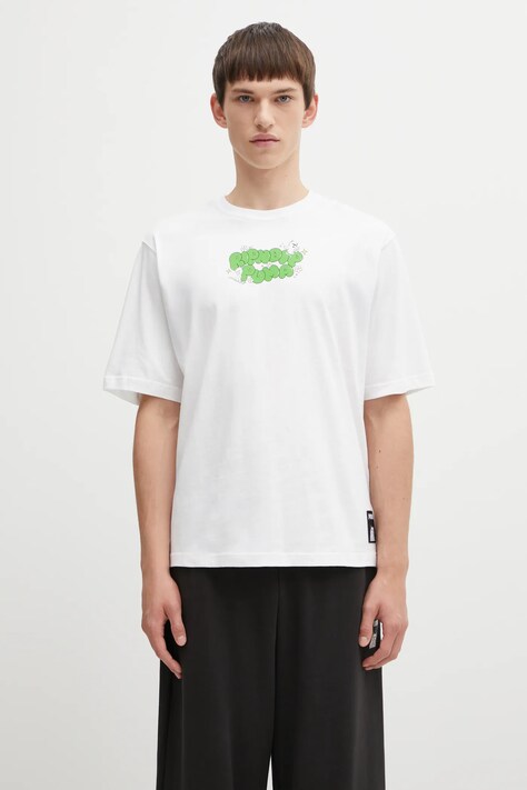 Βαμβακερό μπλουζάκι Puma PUMA x RIPNDIP ανδρικό, χρώμα: άσπρο, 632413