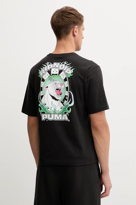 Puma t-shirt bawełniany PUMA x RIPNDIP męski kolor czarny z nadrukiem 632413