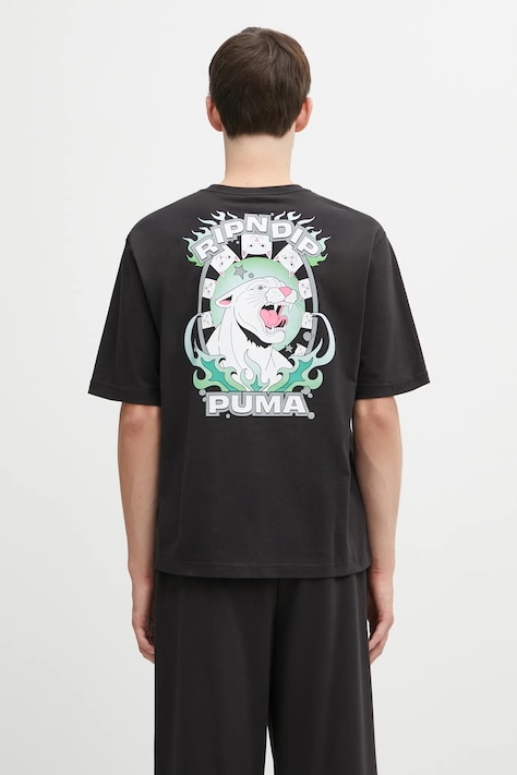 Bavlněné tričko Puma x RIPNDIP pánské, černá barva, s potiskem, 632413