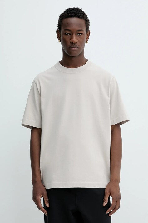 Abercrombie & Fitch t-shirt bawełniany męski kolor beżowy gładki KI124-5393-175