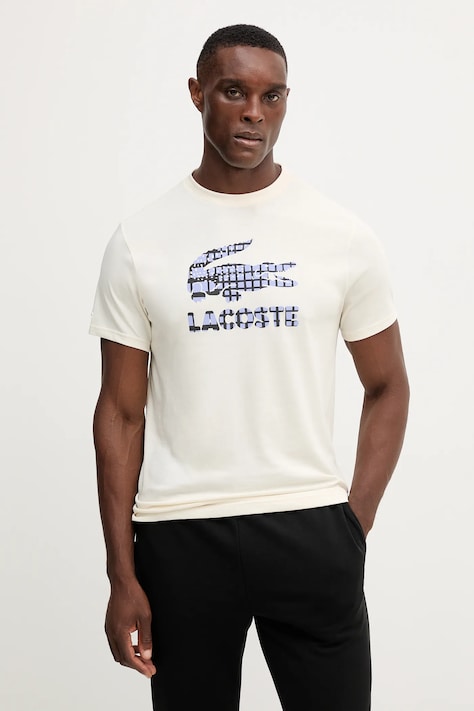 Μπλουζάκι Lacoste χρώμα: μπεζ, TH4769