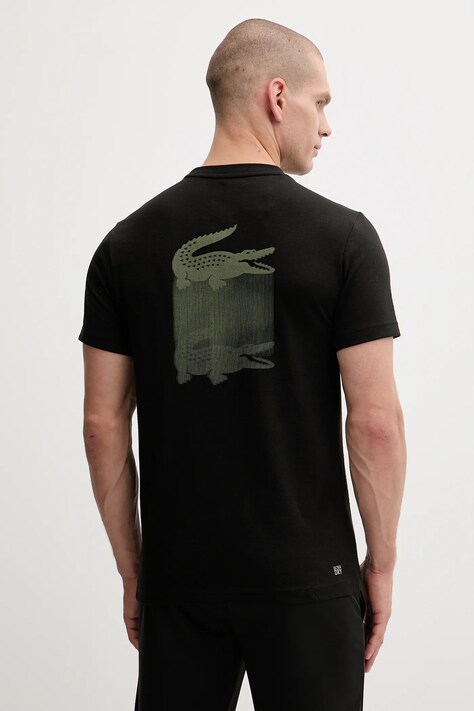 Lacoste t-shirt męski kolor czarny z nadrukiem TH4780