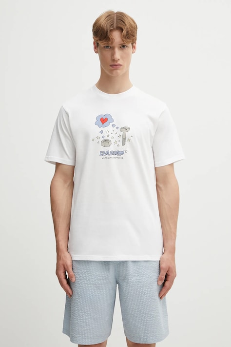 Хлопковая футболка Carhartt WIP S/S Work Life Romance цвет белый с принтом I035201.02XX