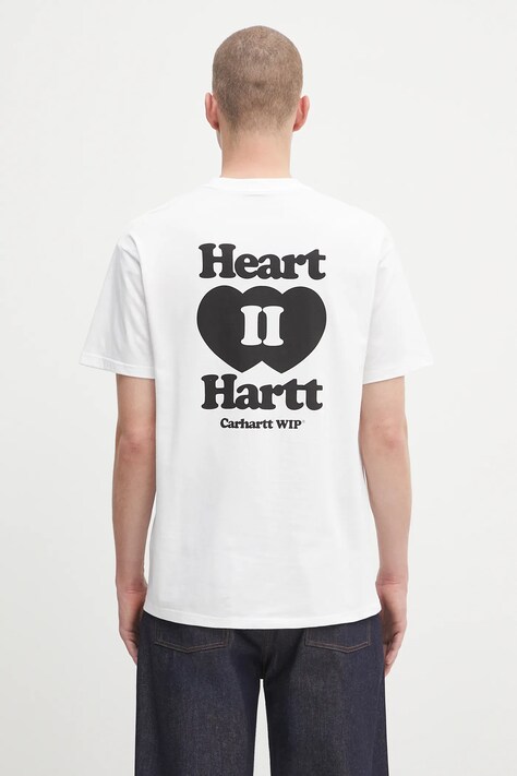 Carhartt WIP t-shirt bawełniany S/S Heart II Hartt męski kolor biały z nadrukiem I035203.02XX