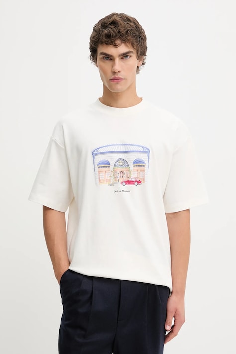 Бавовняна футболка Drôle de Monsieur Le T-shirt DrUle Palace колір бежевий візерунок I.TS285.CO002