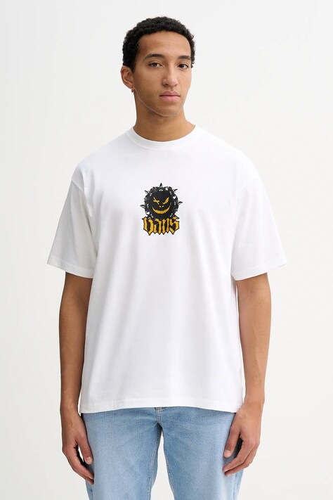 Vans t-shirt bawełniany męski kolor beżowy z nadrukiem VN000PE7WHT1