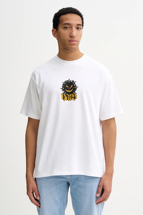 Vans t-shirt bawełniany męski kolor beżowy z nadrukiem VN000PE7WHT1