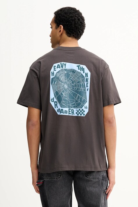 Vans t-shirt bawełniany męski kolor szary z nadrukiem VN000RFMEMV1