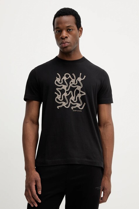 Joop! t-shirt bawełniany męski kolor czarny z nadrukiem 30047002