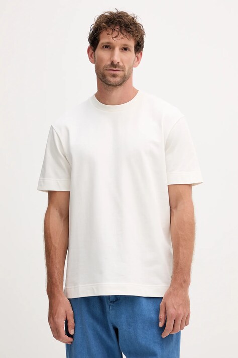Joop! t-shirt bawełniany męski kolor beżowy gładki 30042457