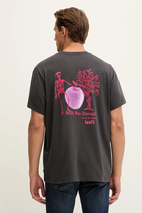 Levi's t-shirt bawełniany męski kolor szary z nadrukiem A2082
