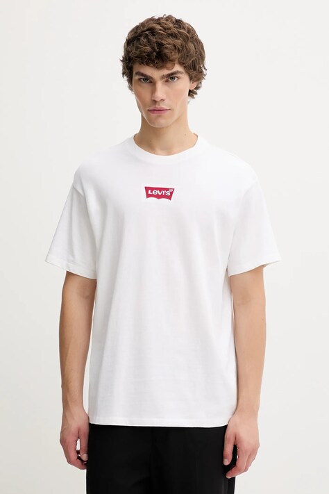 Levi's t-shirt bawełniany męski kolor biały wzorzysty 87373