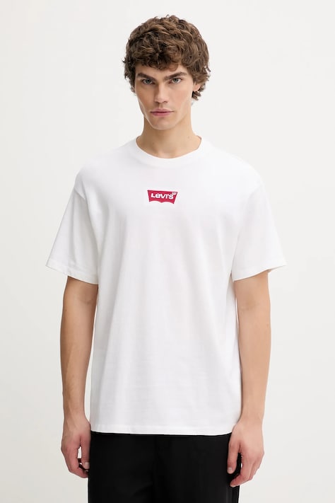Βαμβακερό μπλουζάκι Levi's ανδρικό, χρώμα: άσπρο, 87373