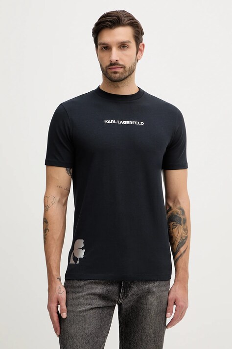 Karl Lagerfeld t-shirt męski kolor granatowy gładki 554235.755403