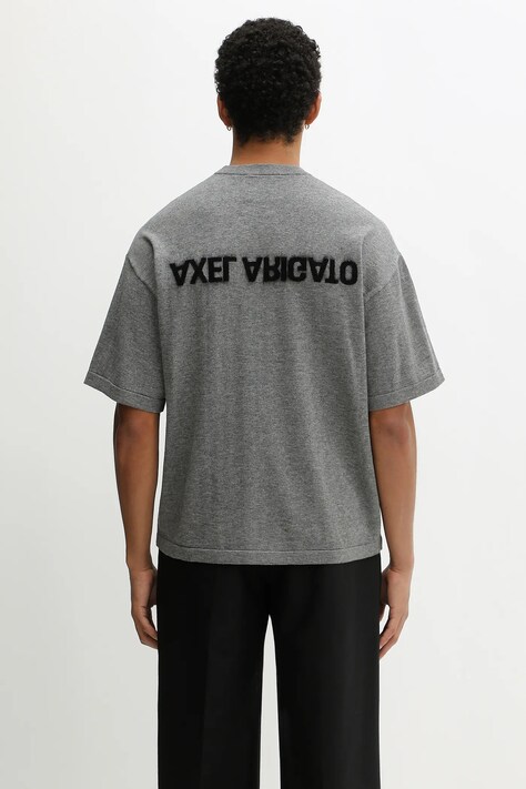 Axel Arigato t-shirt z dodatkiem wełny Distort męski kolor szary melanżowy A3427003