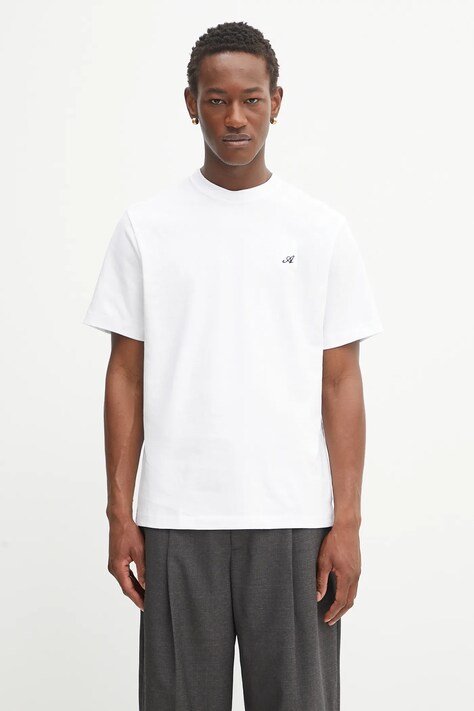 Axel Arigato t-shirt bawełniany Signature męski kolor biały gładki A1141006