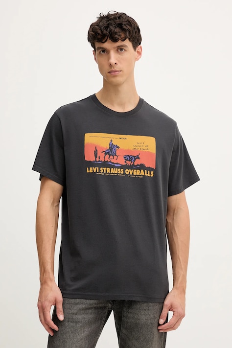 Levi's t-shirt bawełniany męski kolor szary z nadrukiem 16143