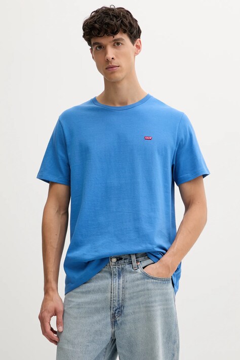 Levi's t-shirt bawełniany męski kolor niebieski gładki 56605