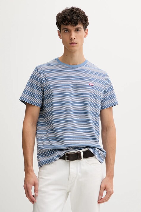 Levi's t-shirt bawełniany męski kolor niebieski wzorzysty 56605