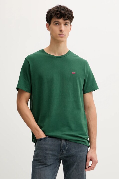 Levi's t-shirt bawełniany męski kolor zielony gładki 56605