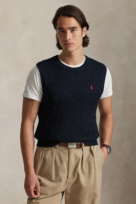 Polo Ralph Lauren t-shirt bez rękawów kolor granatowy 710979113