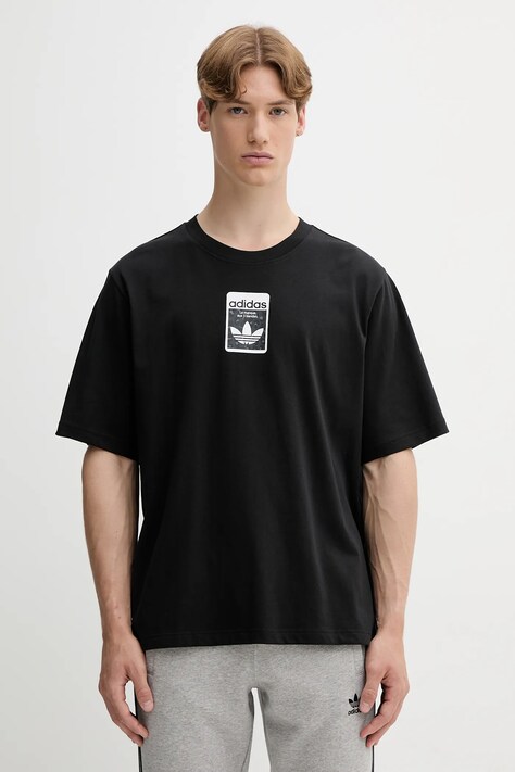 Βαμβακερό μπλουζάκι adidas Originals Graphic Os Ss T ανδρικό, χρώμα: μαύρο, JV7569