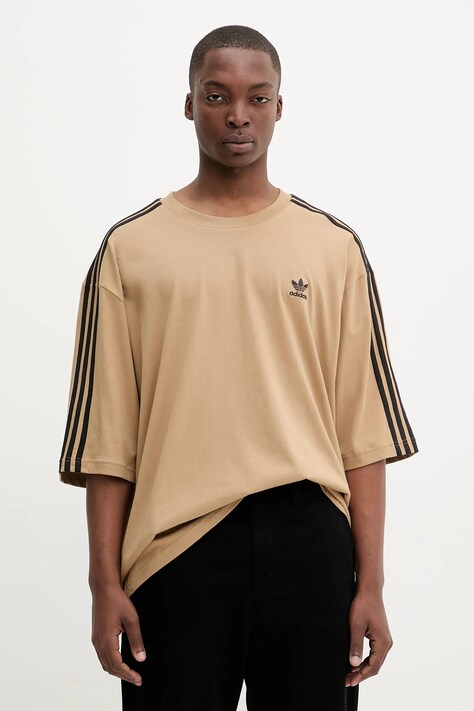adidas Originals t-shirt bawełniany Oversize Tee męski kolor zielony z aplikacją JY1397
