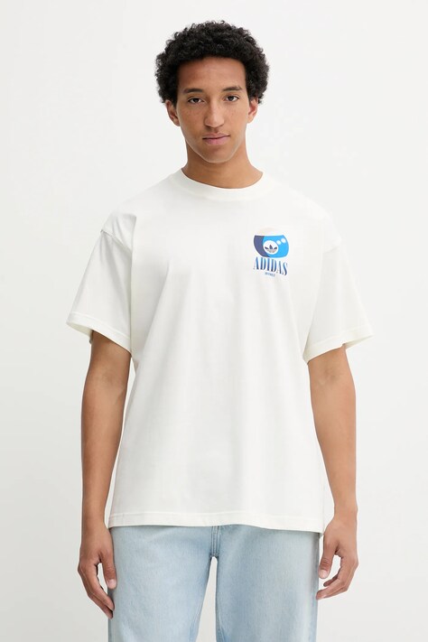 adidas Originals t-shirt bawełniany Billiard Tee męski kolor beżowy z nadrukiem KT2973