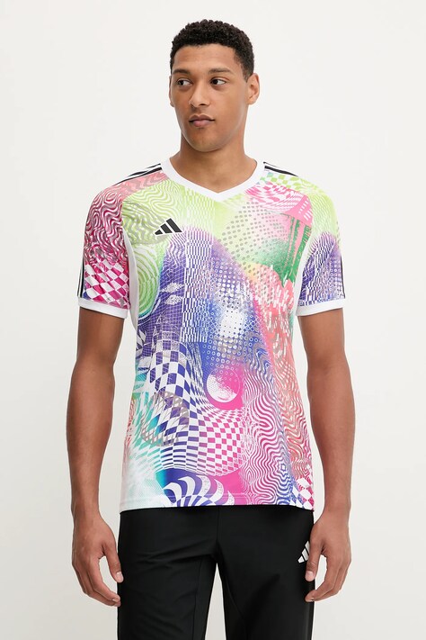 adidas Performance t-shirt treningowy PRIDE kolor biały wzorzysty JL8097