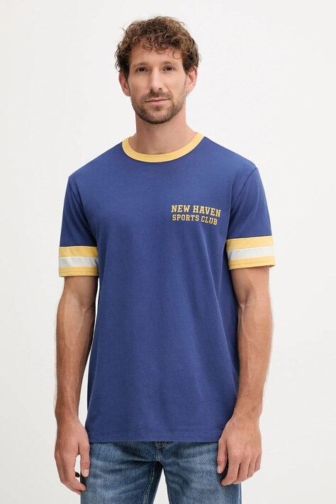Gant t-shirt bawełniany męski kolor granatowy z nadrukiem 2003344