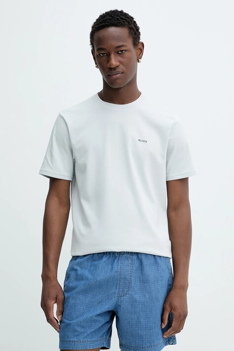 Hollister Co. t-shirt męski kolor szary gładki KI323-5499