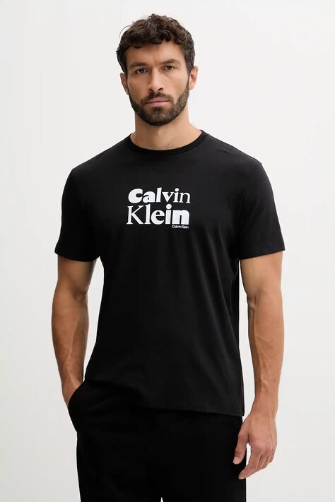 Calvin Klein tricou din bumbac culoarea negru, cu imprimeu, LV04RD820G