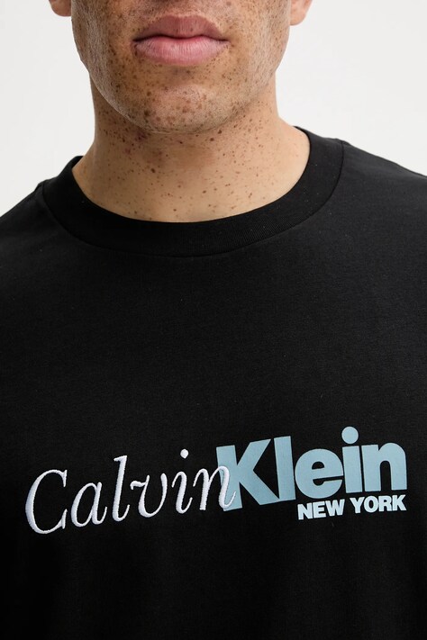 Calvin Klein t-shirt bawełniany męski kolor czarny z nadrukiem LV04RD822G