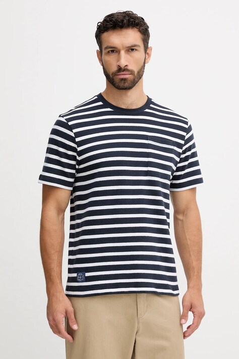 Pepe Jeans t-shirt bawełniany męski kolor granatowy wzorzysty PM5010085