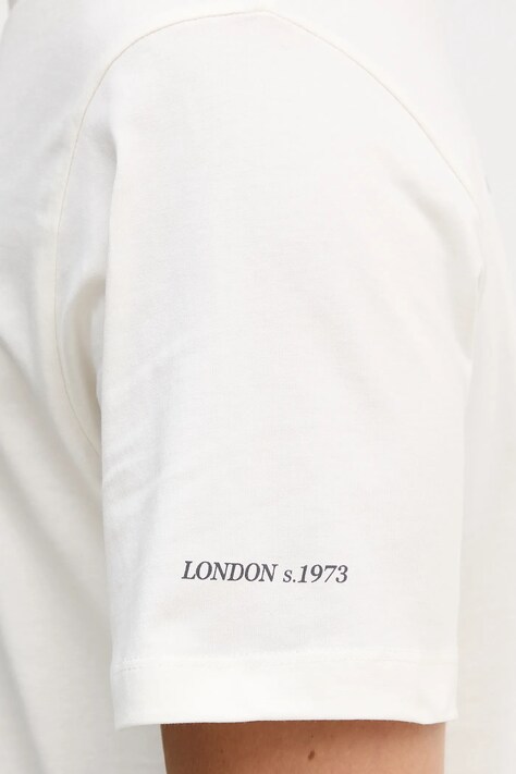 Pepe Jeans t-shirt bawełniany męski kolor beżowy z nadrukiem PM5010090